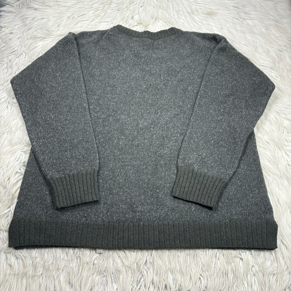 Muji Men's XL Green Marled Wool Blend Pullover Crew Sweater